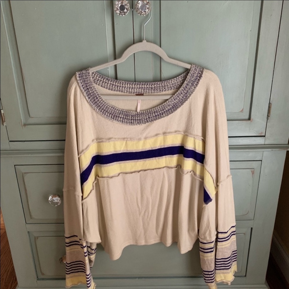 Free People Cooper Tee in Oatmeal Combo - Picture 3 of 4